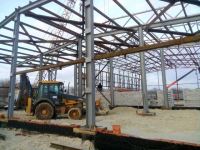 На стадионе «Темп» подрядная организация завершает  монтаж металлоконструкций для каркаса здания универсального спортивного комплекса