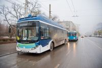 Сегодня в Волгограде электробус вышел на троллейбусный маршрут №10